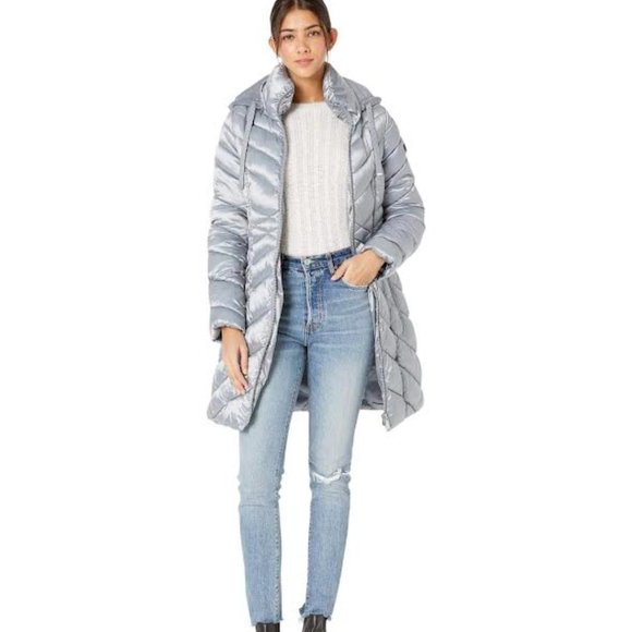 NWT $230 SAM EDELMAN Women XS (US 0-2) Hooded Puffer Coat Winter Snow Jacket - Picture 3 of 16